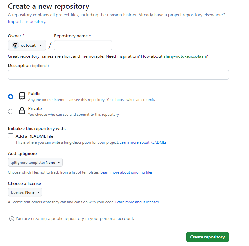 Create repository 